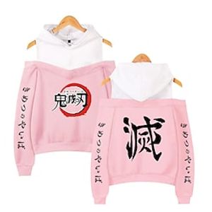 Demon Slayer: Kimetsu no Yaiba Kamado Nezuko Kamado Tanjirou Anime Cartoon Manga Print Harajuku Graphic Kawaii Hoodie For Men's Women's Adults' Hot Stamping Polyster miniinthebox