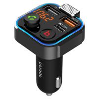 Porodo Smart Car Charger FM Transmitter with 24W PD Port & QC 3.0 Black - thumbnail