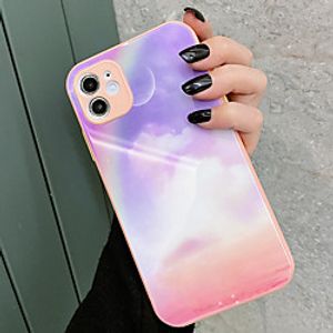 Phone Case For Apple Back Cover iPhone 12 Pro Max 11 SE 2020 X XR XS Max 8 7 Shockproof Dustproof Color Gradient Graphic TPU Tempered Glass miniinthebox