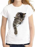 Round Neck Loose Fitting Animal Prints Short Sleeve T-Shirts - thumbnail