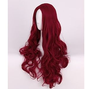 Poison Ivy Cosplay Wigs 70Cm Wine Red Long Wavy Heat Resistant Synthetic Hair Wig miniinthebox