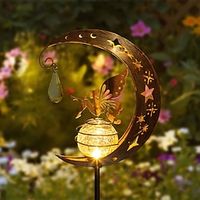 Solar Garden Light Outdoor Waterproof Fairy Angel Glass Ball Light Eid Mubarak Holiday Walkway Lawn Landscape Decoration Lightinthebox