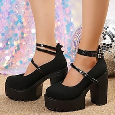 Women's Heels Pumps Dress Shoes Strappy Heels Plus Size Party Valentine's Day Buckle Platform Chunky Heel Pointed Toe Round Toe Elegant Fashion Cute PU Buckle Black Pink Lightinthebox Women's Heels Pumps Dress Shoes Strappy Heels Plus Size Party Valentine's Day Buckle Platform Chunky Heel Pointed Toe Round Toe Elegant Fashion Cute PU Buckle Black Pink Lightinthebox