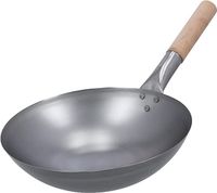 Royalford Iron Wok Pan With Wooden Handle-(Multi)-(RF10248)