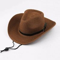 Men Women Straw Wide Brim Sun Hat Cowboy Cap Summer Beach Sun Hats
