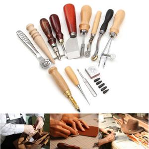13Pcs/Set Leather Craft DIY Tools Set Leather Working Hand Tool Punch Cutter DIY Kit