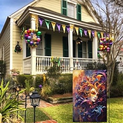Carnival Festival Garden Flag 12x18Inch Outdoor Decorations Welcome Garden Patio Flag Yard Flag Double Sided Holiday Outdoor Flags 1pc Lightinthebox