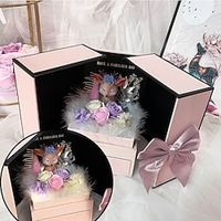 Rose Soap Flower Lipstick Gift Box with Hand Gift Deer Gift Box Qixi Valentine's Day Gift Double Door Necklace Gift Box (Gift box only) Lightinthebox - thumbnail