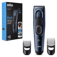 Braun Hair Clipper Series 5, 17 Length Settings, 2 Combs & Pouch Black - HC 5350