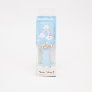 Embellished Llama Rainbow Print Rectangular Hairbrush