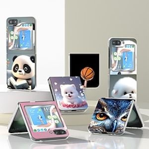 Phone Case For Samsung Galaxy Z Flip 5 Z Flip 4 Z Flip 3 Flip Cover Shockproof Cartoon Panda PC miniinthebox