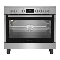 Ariston Electric Cooker, 90 cm, 5 Cooking Zones Silver And Black - ARR9EV830207XME