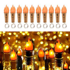 10pcs String Lights 2m 20 LEDs EL Warm White Halloween Christmas Waterproof Outdoor Party Batteries Powered miniinthebox
