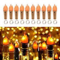 10pcs String Lights 2m 20 LEDs EL Warm White Halloween Christmas Waterproof Outdoor Party Batteries Powered miniinthebox - thumbnail