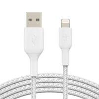 Belkin boost charge Braided Lightning to USB-A Cable, White- 1M