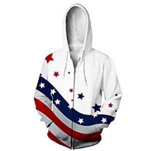 Men's Zip Up Hoodie Sweatshirt Animal 3D Casual Daily 3D Print Casual Hoodies Sweatshirts  White miniinthebox