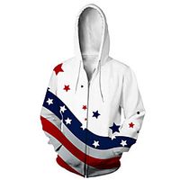 Men's Zip Up Hoodie Sweatshirt Animal 3D Casual Daily 3D Print Casual Hoodies Sweatshirts  White miniinthebox - thumbnail