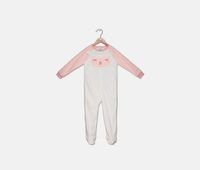 Toddler Girls Lamb Footed Fleece Pajamas  White - thumbnail