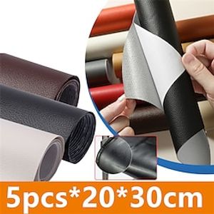 5pcs 20x30cm Self Adhesive PU Leather Patches Diy Stickers Faux Synthetic Stick-on Leather Fabric for Sofa Repair Patch Sticky miniinthebox