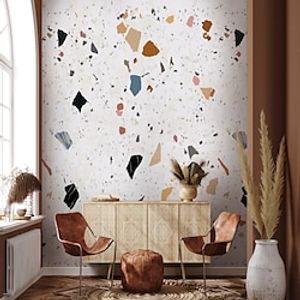 Terrazzo Pattern with Colorful Mural Wallpaper Wall Sticker Covering Print Peel and Stick Removable PVC/Vinyl Material Self Adhesive/Adhesive Required Wall Decor Wall Mural for Living Room Bedroom miniinthebox