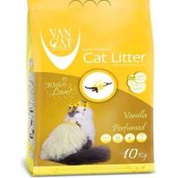 Van Cat White Bentonite Clumping Cat Litter Vanilla 10Kg Compact