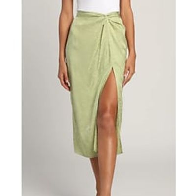 Women's Elegant Fashion Skirts Date Vacation Solid Colored Ruched Light Green S M L miniinthebox Women's Elegant Fashion Skirts Date Vacation Solid Colored Ruched Light Green S M L miniinthebox