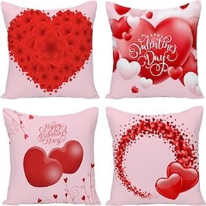 Valentine's Day Decorative Toss Pillows Cover 4PC Gnomes Soft Square Cushion Case Pillowcase for Bedroom Livingroom Sofa Couch Chair miniinthebox