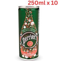 Perrier Sparkling Mineral Water With Natural Pink Grapefruit Flavor Slim Can, 10 X 250ml