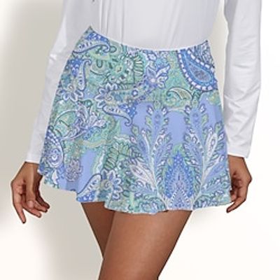 Women's Tennis Skirts Golf Skirts Breathable Quick Dry Moisture Wicking Tennis Clothing Golf Apparel Regular Fit 2 in 1 Golf Tee Pocket Paisley Summer Tennis Golf Pickleball Lightinthebox