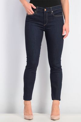 Womens Stretch Mid Rise True Skinny Leg Jeans Dark Blue Womens Stretch Mid Rise True Skinny Leg Jeans Dark Blue