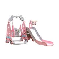Megastar Zoom Slide & Swing Multiplayset 3 In 1 For Kids With Basketball Hoop - Pink