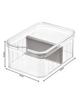 Inter design Crisp Small Divided Bin Clear & Gray