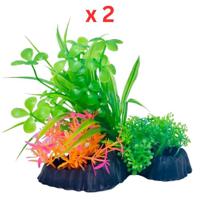 Aquarium Plastic Plant - M513-W13XH13 Cm Pack Of 2