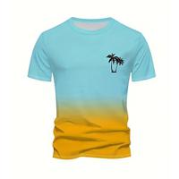 T shirt Tee Gradient Coconut Tree Crew Neck Clothing Apparel 3D Print Outdoor Street Short Sleeve Fashion Street Style Lightinthebox