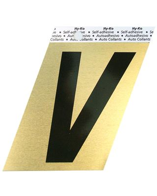 Hy-Ko 3-1/2 Inches Aluminum Adhesive Letter V Hy-Ko 3-1/2 Inches Aluminum Adhesive Letter V