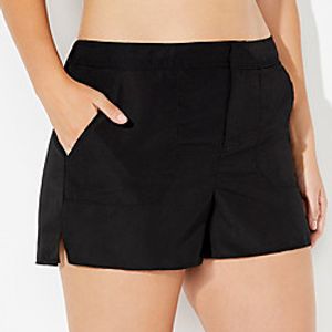 Women's Swimwear Beach Bottom Swimsuit Pocket Solid Color Black Bathing Suits New Neutral Casual / Vacation / Modern miniinthebox