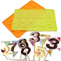 Numbers Shape Lollipop Mold Silicone 3D Handmade Pop Sucker Sticks Candy Chocolate Mold