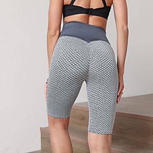 Women's High Waist Yoga Shorts Ruched Butt Lifting Elastic Waistband Shorts Tummy Control Butt Lift Breathable Black Red Blue Spandex Yoga Fitness Gym Workout Sports Activewear Stretchy Lightinthebox