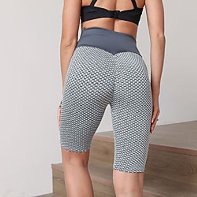 Women's High Waist Yoga Shorts Ruched Butt Lifting Elastic Waistband Shorts Tummy Control Butt Lift Breathable Black Red Blue Spandex Yoga Fitness Gym Workout Sports Activewear Stretchy Lightinthebox