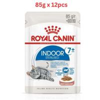 Royal Canin Feline Health Nutrition Indoor 7+ Adult Sterilised Gravy Wet Food Pouches Cat Wet Food 85g x 12 pcs