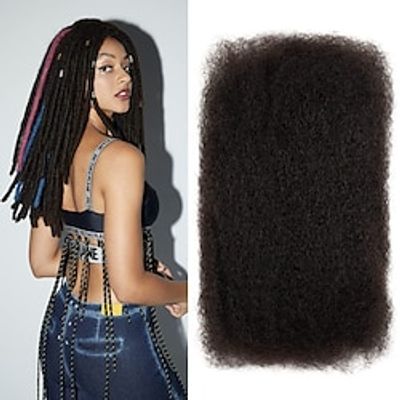 Afro Kinkys Bulk Human Hair for Dreadlock Extensions Loc Repair Braiding Twist Afro Kinky Human Hair for Locs 1 Pack 30 Gram 1.8 Oz One and Three Pack for Sale Lightinthebox
