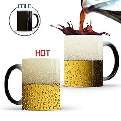 Magical Color Changing Heat Sensitive Beer Theme Ceramic Mug, Magic Heat Sensitive Cup Hot Temperature Reactive Colour Changing Coffee Tea Mug Lightinthebox