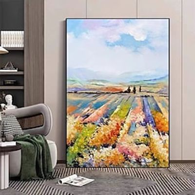 Colorful fields Landscape Impressionist Oil Painting on Canvas Handpainted Wall Picture for Living Room Rolled Canvas (No Frame) miniinthebox Colorful fields Landscape Impressionist Oil Painting on Canvas Handpainted Wall Picture for Living Room Rolled Canvas (No Frame) miniinthebox
