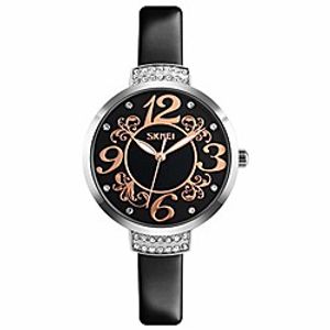 fashion women's silver watch ultra-thin leather watches for women diamond watch with mother-of-pearl dial Lightinthebox
