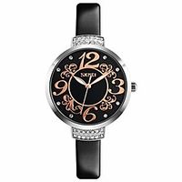 fashion women's silver watch ultra-thin leather watches for women diamond watch with mother-of-pearl dial Lightinthebox - thumbnail
