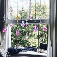 9 Pieces Decorative Pendants, Household Crystal Wind Chimes Hanging Artware for Living Room Balcony miniinthebox - thumbnail
