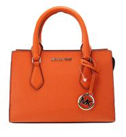 Michael Kors Sheila Small Poppy Vegan Leather Center Zip Satchel Purse Bag (78730)