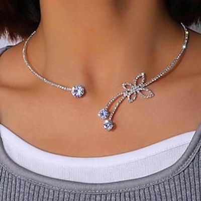Choker Necklace Rhinestones Women's Fashion Simple Elegant Classic Butterfly Circle Necklace For Wedding Anniversary Wedding Guest miniinthebox