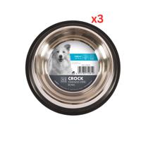 M-pets Crock Stainless Steel Bowl Xl (Pack of 3)