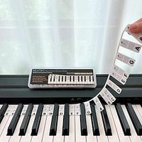 Piano Notes Guide For Beginner, Removable Piano Keyboard Note Labels For Learning, 88-Key Full Size, Made Of Silicone, No Need Stickers, Reusable miniinthebox